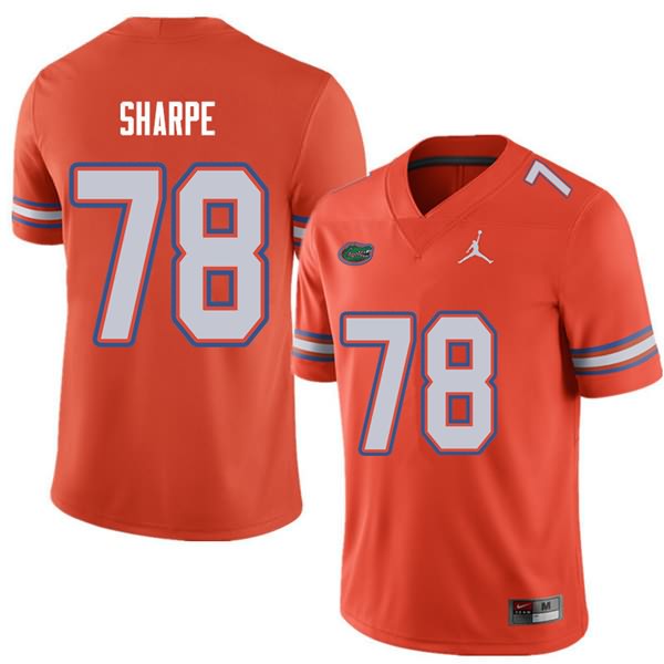 NCAA Florida Gators David Sharpe Men's #78 Jordan Brand Orange Stitched Authentic College Football Jersey UYM2364XU